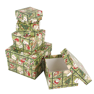 Подарочные новогодние коробки Набор 5 шт 12х12х9-6х6х3 см скандинавский дизайн