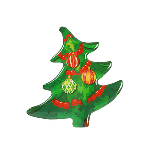 Магнит новогодний Елка и шары 6,5 см зеленый