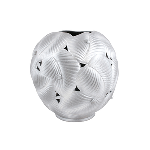Ваза напольная шар Флора 35х35 см белое серебро