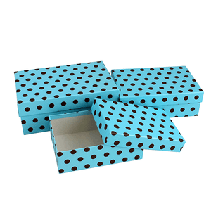 Подарочные коробки Бирюзовый горошек Набор 3 шт 19х12х7,5-15х10х5 см