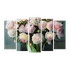 Пятимодуль 123х74 см Бело-розовые пионы в вазе