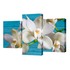 Модульная картина Триптих Белые орхидеи на голубом фоне 100х65 см