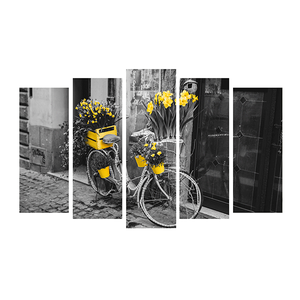 Пятимодуль Велосипед Желтые цветы 125х80 см