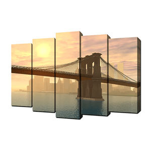 Пятимодуль Бруклинский мост Рассвет 125х80 см