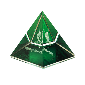Пирамида Знаки Зодиака 5 см Дева зелёная в подарочной коробке