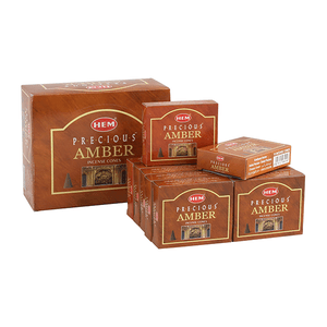 Благовония HEM конусы Драгоценный Амбер Precious Amber упаковка 12 шт