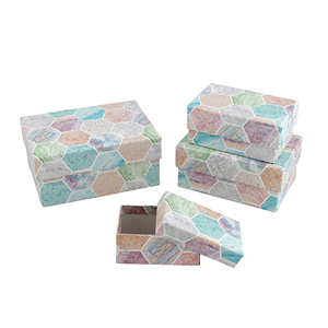 Подарочные коробки Мраморная мозаика Набор 4 шт 15х7х11-9х4х5 см
