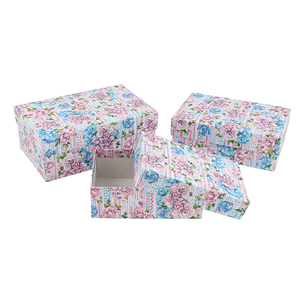 Подарочные коробки Фиолет Набор 3 шт 19х12х7,5-15х10х5 см