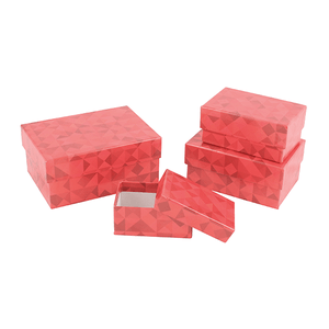Подарочные коробки Грани красного Набор 4 шт 15х7х11-9х4х5 см