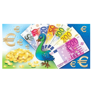 Конверт для денег 16,5х8,5 см Купюры Павлин