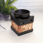 Аромалампа Караван слонов 10 см серия Эконом квадро черная чаша рыжие слоны