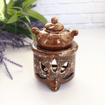 Аромалампа Очаг 12 см серия Эконом коричневая с белым