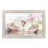 Картина Лебеди и роза 113х73 см светлая рама