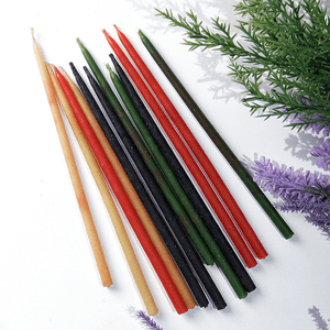 Свечи восковые натуральные Набор 12 шт 15 см микс цветов