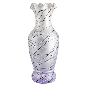 Ваза напольная Аленка Абстракция 65 см серебро с фиолетовым перламутр