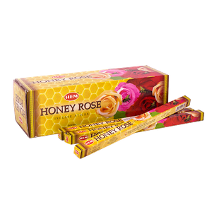 Благовоние HEM Мед Роза Honey Rose четырехгранник упаковка 25 шт