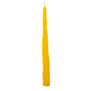 Свеча конусная восковая медовая 26 см желтая вощина