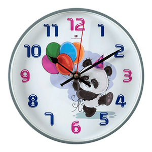 Часы настенные Панда и шары 19,5 см серый корпус