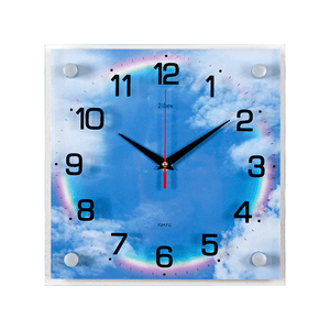 Часы картина Квадро 25х25 см Радужное небо