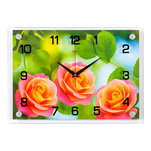 Часы картина Три розы 35х25 см