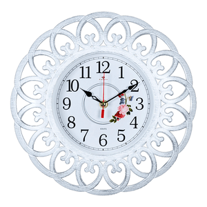 Часы настенные Ажур Адажио 30 см белый с серебром корпус
