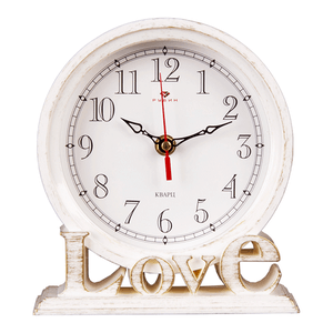 Часы каминные Love 17х19 см белые с золотом винтажные