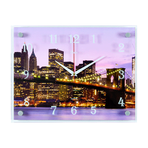 Часы картина 39х30 см Бруклинский мост