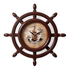 Часы настенные Штурвал Корабль 35 см коричневый корпус