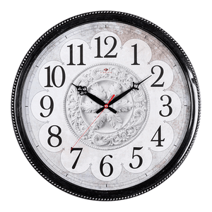 Часы настенные Арабеска 49 см черный с серебром корпус