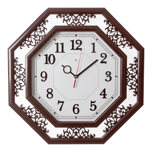 Часы настенные Восьмигранник 45х45 см коричневый корпус