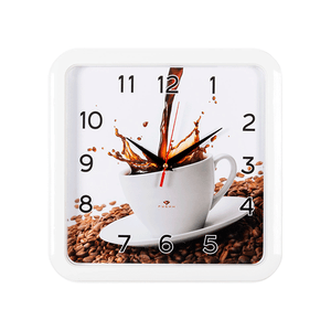 Часы настенные Квадро Кофе 29х29 см белый корпус