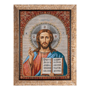 Картина Гобелен 35х45 см Христос Спаситель темная рама