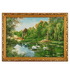 Картина Гобелен 86х47 см Ротонда у озера с лебедями