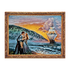 Картина Гобелен 106х56 см Поцелуй на закате рама под золото