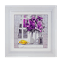 Картина Пурпурный букет в вазе 49х49 см серебряная рама