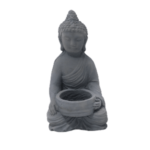 Подсвечник Будда 16 см дымчатый