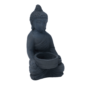 Подсвечник Будда 16 см серый