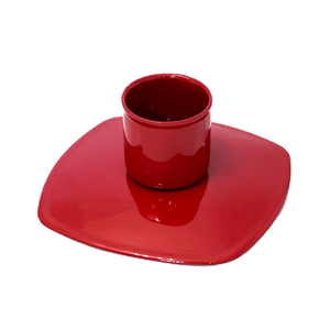 Подсвечник квадро 7х4 см для столовых свечей красный