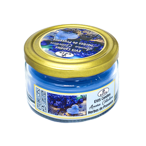 Свеча ароматическая в банке Лаванда 8 см голубая