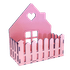 Кашпо Домик с забором 27х29х14 см розовое