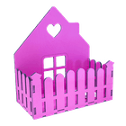 Кашпо Домик с забором 27х29х14 см фиолетовое