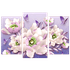 Модульная картина Триптих Цветы Бабочки в фиолетовых тонах 84х60 см
