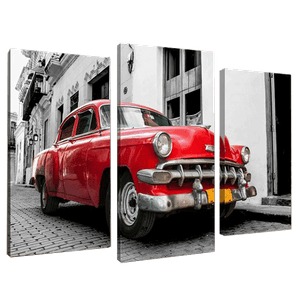 Модульная картина Триптих Красный автомобиль 84х60 см