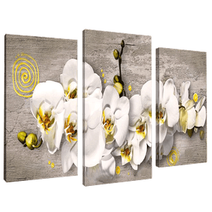 Модульная картина Триптих Белые орхидеи 84х60 см