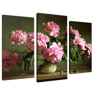 Модульная картина Триптих Розовые пионы 84х60 см
