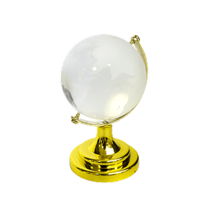 Глобус прозрачный на подставке 6 см некондиция золото