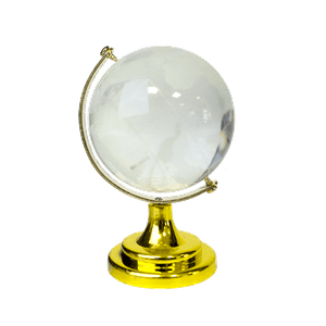 Глобус прозрачный на подставке 9 см некондиция золото