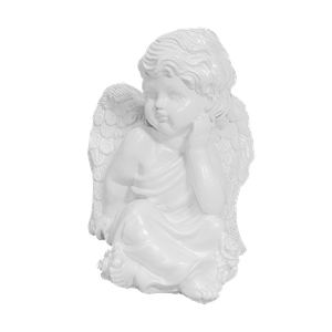 Ангелочек с розочками 19 см белый