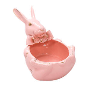 Конфетница Кролик 28х15х16 см розовая в ассортименте