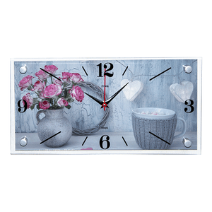 Часы картина 40х20 см Для любимой в серо-розовых тонах